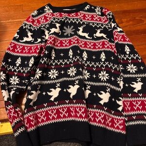 Chic Nation Red and Black Holiday Sweater